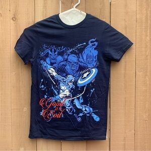 Marvel Captain America T Shirt Adult Size S Good vs EVIL Graphic Tee NWT - C44